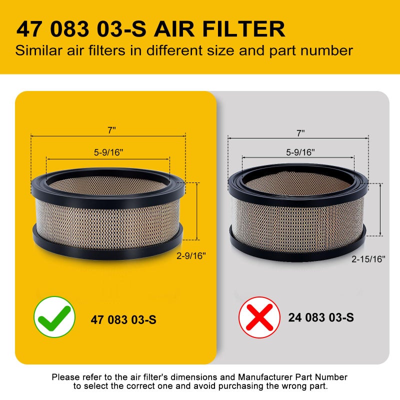 Panari 47 883 03-S1 Air Filter 12 050 01-S Oil Filter for Kohler CH20 CH25 CH18 CH23 CV23 CV20 CH22 CV22S CV22 CV18 CV17 CV19 Engine Lawn Mower - Image 2